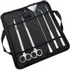 Loopunk Piante Acquario Attrezzi Set,5 in 1 in acciaio inox,Forcipe,Forbici,Acquari e pesci Starter Kit per l'acquario Landscaping
