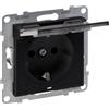 Legrand, SEANO 765323 - Presa con contatto di protezione contro il contatto e coperchio ribaltabile IP21, morsetti a innesto, 16 A, 250 V, colore: Nero laccato