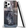 STAMPATEK Custodia Cover per Samsung Galaxy S10 Plus Tigre Gatto Riflesso Gel Morbida Trasparente Anti Urto MOD. CO26