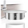 DNGH Coperchio per foro per camino e stufa, 100 mm, copertura per canna fumaria, in acciaio inox, coperchio per foro, diametro inferiore 98 mm, profondità: circa 45 mm