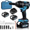 Tanniws Avvitatore 800N a batteria 2 x 4000 mAh LED integrato, motore brushless, 4 velocità regolabili