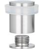 EVI Herrajes | Fermaporta | 20 x 25 mm | Base filettata | Gomma Bianca di Silicone Naturale | Acciaio Inox | Compresi utensile, vite + tassello di fissaggio | Mod. I-181-BCB