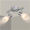 Unikcst Plafoniera LED 2 Faretti Orientabili, Luminario da Soffitto LED E14 a Diversi Faretti, Moderno e Girevole, per Soggiorno e Camera da Letto, Senza Lampadine
