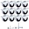Diforma Set di 12 ruote piccole da 40 mm, ruote in gomma con movimento morbido, per mobili, non in plastica, non girevoli, con viti incluse, set di mobili (12)