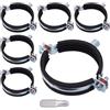 SKIR'CO (6 pezzi) Staffe per tubi con rivestimenti in gomma per tubi da 75-80 mm, morsetti per tubi, supporti per tubi per montaggio a parete e soffitto