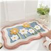 Trlyane Tappeto Bagno, Tappeto Bagno Antiscivolo, Tappeti Bagno Shaggy Tappetino Bagno Lavabile in Lavatrice per Vasca, Doccia e Bagno (Fiore, 50x80cm)
