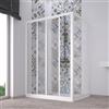 FORTE Box doccia angolare Acril in Acrilico con profili in PVC apertura centrale riducibile Made in Italy (Bianco, 80x120 cm)