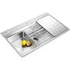 KOOGIMDDR Lavello Da Cucina Multifunzione In Acciaio Inossidabile 304 Fatto A Mano, Lavello Da Cucina Grande A Una Vasca, Installazione A Filo O Soprapiano Con Vasca Rimovibile(80x50x21.5cm)