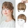 S-noilite Fascia con frangia, fascia per parrucche con frangia anteriore, fascia sintetica intrecciata, parrucca con extension per capelli per donne e ragazzeCastano dorato misto Biondo baby
