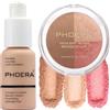 Hilareco PHOERA Foundation, PHOERA Contour Palette Tonalità con evidenziatore, Bronzer e Rouge, Trucco PHOERA (103+ #002 Contour/Warm peach+#002, 110 g (Confezione da 1))