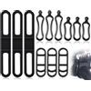 KAPSING Confezione da 12 Elastici in Silicone per Bicicletta, Anelli in Gomma per luci per Bicicletta, Elastico per Luce per Bicicletta, Supporto per Elastico per Luce Posteriore (Nero, 4 Stili)
