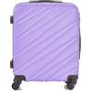 R.Leone Valigia EasyJet 56x45x25 cm Trolley Bagaglio a mano in ABS 4 Ruote 2130 (S 56x45x25cm, Lilla)