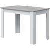 Habitdesign Tavolo ausiliare fisso, tavolo da pranzo o cucina, finitura in colore bianco Artik e cemento, modello Cloe, Misure: 109 cm (Larghezza) x 67 cm (profondità) x 78 cm (Altezza)