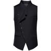 vokkrv Gilet da Abito da Uomo Formale Scollo a V Matrimonio Affari Elegante Senza Maniche Panciotto Cerimonia Tinta Unita Monopetto Vest Casual Slim Fit Giacca Blazer S-XXL