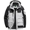 Generico Giacca da Sci Invernale da Uomo Taglie Forti, Giacca Calda in Lana, Tuta da Trekking all'aperto, 5XL 9XL Giacconi Invernali Eleganti (White, 6XL)