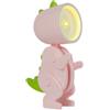 Dudùu Mini Lampada da Tavolo Pieghevole a LED, Luce Calda, Tascabile, per Lettura, Comodino o Scrivania, forma di Dinosauro (Rosa)