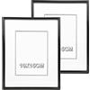 Etrexonline Cornice Nere 10x15cm Con Pannello in Vetro, Cornice per Foto in PVC Stile Semplice per Tavolo e Parete - Confezione da 2 pezzi