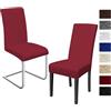 BalladHome Coprisedie con schienale 2 pezzi Elasticizzato Copertura della sedia bi-elastico per una misura universale, Coppia spandex Coprisedia molto facile da pulire e di lunga durata (2 pezzi,Bordò Rosso)