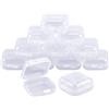 YILANJIN 12 Pezzi Plastica Mini Contenitori Trasparenti, Scatola Plastica, Contenitori Portaoggetti per Organizer, Stoccaggio Scatole, Scatole Contenitori per Perline, Anelli, Orecchini (3.5cm*3.5cm)