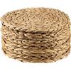 MANCHAP Confezione da 10 tovagliette rotonde in tessuto di giacinto d'acqua da 30 cm, tovagliette rotonde naturali da 30 cm, grandi tovagliette in vimini fatte a mano per tavolo da pranzo