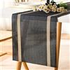 LRartdeco Runner Tavola Moderno, Runner Oro Nero, Runner da Tavolo Decorazioni, Centro Tavola Cucina PVC Termoisolante Lavabile Elegante, per Soggiorno Sala da Pranzo Tavola, 30 x 180 cm