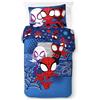 Jay Franco Set Copripiumone Singolo 100% Cotone Marvel Spidey e i Suoi Incredibili Amici Vroom - Include una federa per cuscino 50 x 70