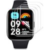 Vauki 4 Pezzi Pellicola Protettiva Compatibile con Xiaomi Redmi Watch 3 Active, Morbido Trasparente HD TPU Proteggi Schermo Ultra Sottile Senza Bolle, Anti-Scratch, Touch Sensibile