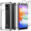 Anlxhj Cover Compatibile per TCL 403 con 2 Pellicola Vetro Temperato, Morbido Silicone ed Antiurto Protettivo Bumper TPU Gel Smartphone Custodia Case - Trasparente