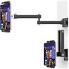 Nakelulu Supporto da Parete per Tablet, in Metallo, Supporto Muro Tablet Lunghezza Estensibile 10-43cm, Supporto Tablet Muro per Tutti i Telefoni Cellulari e Tablets da 4,7 a 13,5 Pollici