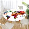FANSU Tovaglia Rotonda Antimacchia Impermeabile con Bordo Elastico Adatto, Copertura Poliestere Moderna Lavabile Copritavolo per la Decorazione della Casa Cucina (Multicolore,Diametro 180cm)