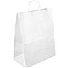 Netuno 20 sacchetti carta bianchi con manici intrecciati 32 x 39 x 17 cm sacchetti per la spesa carta kraft con fondo piegato buste per la spesa shopper Kraft borse carta shopper