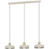 EGLO lampada a sospensione Valdiola, lampada a 3 luci per tavolo da pranzo, illuminazione per sala da pranzo in metallo color sabbia e ottone spazzolato, attacco E27