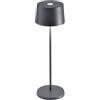 Zafferano Lampada Olivia Pro, Lampada da Tavolo Ricaricabile e Senza Fili con Controllo Touch, Adatta per Salotto ed Esterni, Dimmer, 2700-3000 K, Altezza 35 cm, Colore Grigio Scuro