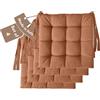Il Tuo Artigiano Design Set 4 o 6 Cuscini per Sedie da Cucina Made in Italy - Cuscini Sedie Cucina set da 6 40x40 cm spessore 6 cm - Imbottiture in Spugna e morbido acrilico (4, Terracotta)