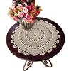 YIzunnu Sottobicchieri rotondi vintage in cotone all'uncinetto, tovaglietta da tavolo, centrini beige, 50 cm