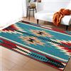 Morbuy Tappeto Salotto Grande Pelo Corto Moderno, Stile Etnico Antiscivolo Moquette, Grandi Dimensioni Soggiorno Bambini Camera da Letto Decorazione Domestica Tappeti (Geometria Blu,80x120cm)