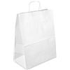 Netuno 200 sacchetti bianchi di carta kraft con manici intrecciati 32 x 40 x 12 cm buste in carta Kraft shopper manico ritorto sacchetti per alimenti bianchi borse carta shopper paper bags