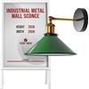 LEDSone Modern Retro Green Wall Lights, Lampada da parete in metallo E27 regolabile per montaggio a parete, Lampada da lettura per interni industriale vintage (Verde)