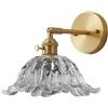 SIYGANK Applique da parete in vetro soffiato a mano in vetro oro vintage Lampada da parete moderna per bagno singolo Apparecchi di illuminazione per vanità Lampada da parete antica a forma di fiore re