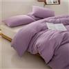 Odot Colore Solido 3 Pezzi Set Biancheria da Letto, Set di Biancheria da Letto con Copripiumini e 2 Federe 48x74cm, Set Copripiumino per Singolo Matrimoniale King (150x200cm,Viola B)