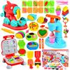 Haoutdory Formine per Plastilina,51 Pezzi Pasta Modellabile Bambini Plastilina Bambini,DIY Plastilina Accessori,Macchina per Tagliatelle, Gelatiera e Burger, per Ragazzi e Ragazze dai 3 ai 12 Anni