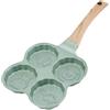 Tissting Padella Pancake, Padella Antiaderente 4 fori Pentola Pancakes Padella Antiaderente Piastra Omelette per la Colazione Cucinare uova e Pancake per Gas (Verde)