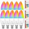 ChangM Lampadina LED Cambia Colore, Lampadina a Candela, RGB Dimmerabile E14 Candela Led con Telecomando, 5W (sostituisce 40W) Bianco Freddo 5700K, Confezione da 10