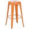 CLP Sgabello da Bar Joshua I Sgabello da Bar impilabile in Metallo I Sgabello da Bar con poggiapiedi I Altezza della Seduta 76 cm I Sgabello impilabile, Colore:Arancione