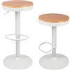 Willonin Sgabelli da bar, sedie da sala da pranzo, set di 2, sgabello in legno, altezza regolabile a 360°, sgabello da bar in legno e metallo, per casa, cucina, bancone bistrò, capacità 120 kg (2, bianco puro)
