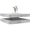 WKIEQACO Tavoli, tavolini d'accento, tavolini, tavolino da caffè, girevole a 360 gradi, grigio cemento, 90 x 90 x 34,5 cm