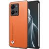 EASSGU Custodia per vivo Y35 / vivo Y22s (6.58 Inches), Cover per Telefono in Stile Business con Retro in PU Pelle - Arancia