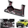 GAFAT Suzuki Jimny 2018-2024 2025 JB64/JB74 (Cambio Manuale) Contenitore Portaoggetti per Console Centrale, Jimny Braccioli Organizer, Vassoio con Portabicchieri, Suzuki Jimny Accessori (Rosso)