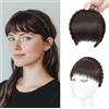 S-noilite Fascia con frangia, fascia per parrucche con frangia anteriore, fascia sintetica intrecciata, parrucca con extension per capelli per donne e ragazze,Marrone medio