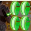 Funmo LED Bracciale ，4 Pezzi Bande Catarifrangenti，Braccialetto LED Bracciale Catarifrangente，Bande Bracciale Riflettente，Braccialetto Riflettente LED，per Running, Bici, Corsa Notturna, Correre(Verde)